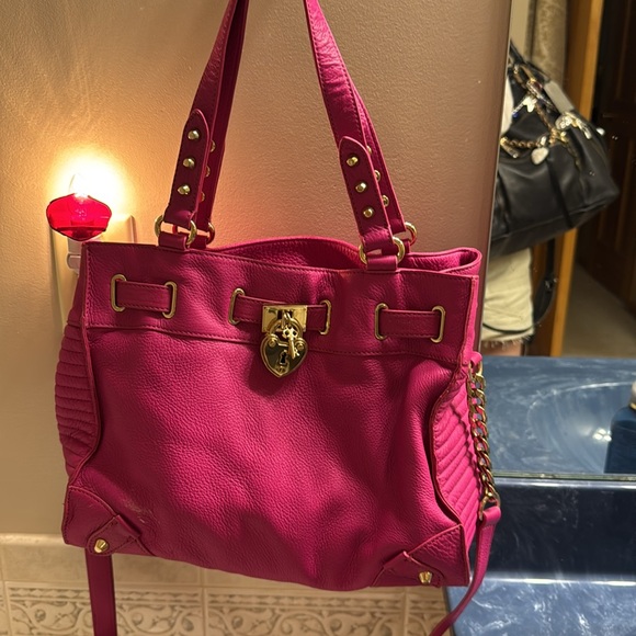 Vtg Y2K Juicy Couture Robertson Daydreamer Hobo Tote Bag Heart Lock Chain Studs - Picture 1 of 9
